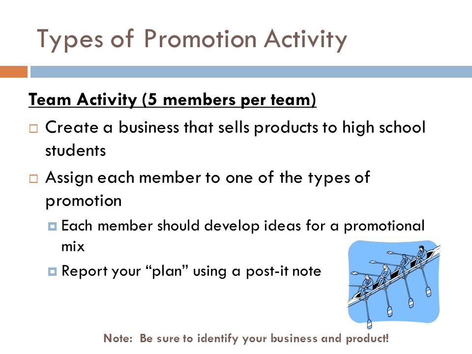 Types of Promotion Activity