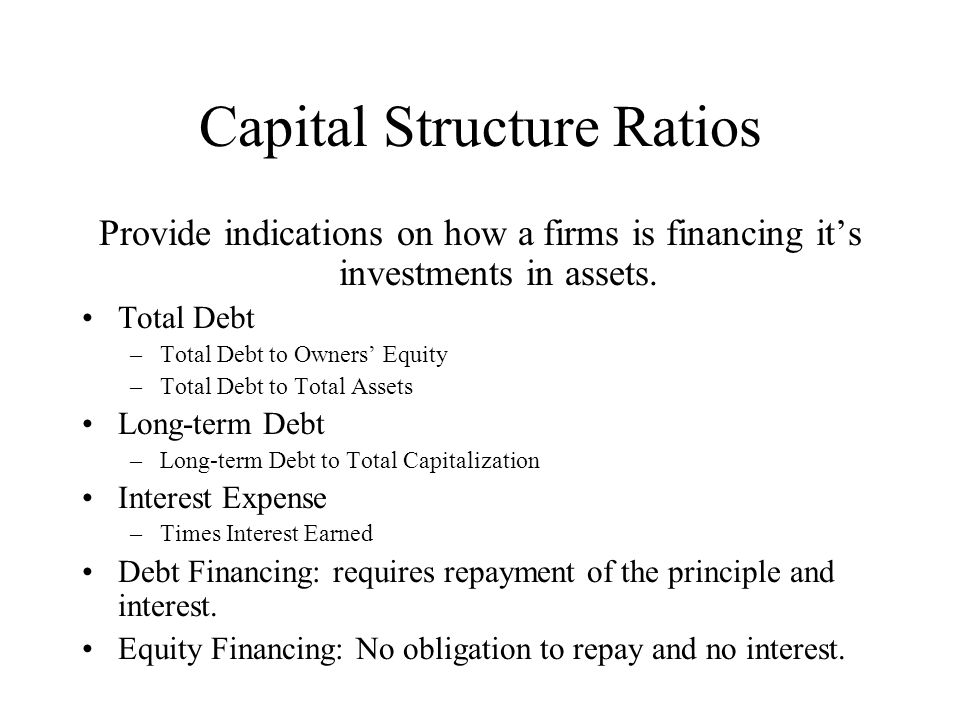 Capital Structure Ratios