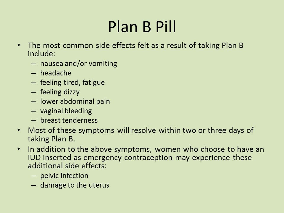 Bleeding After Taking Plan B Pill