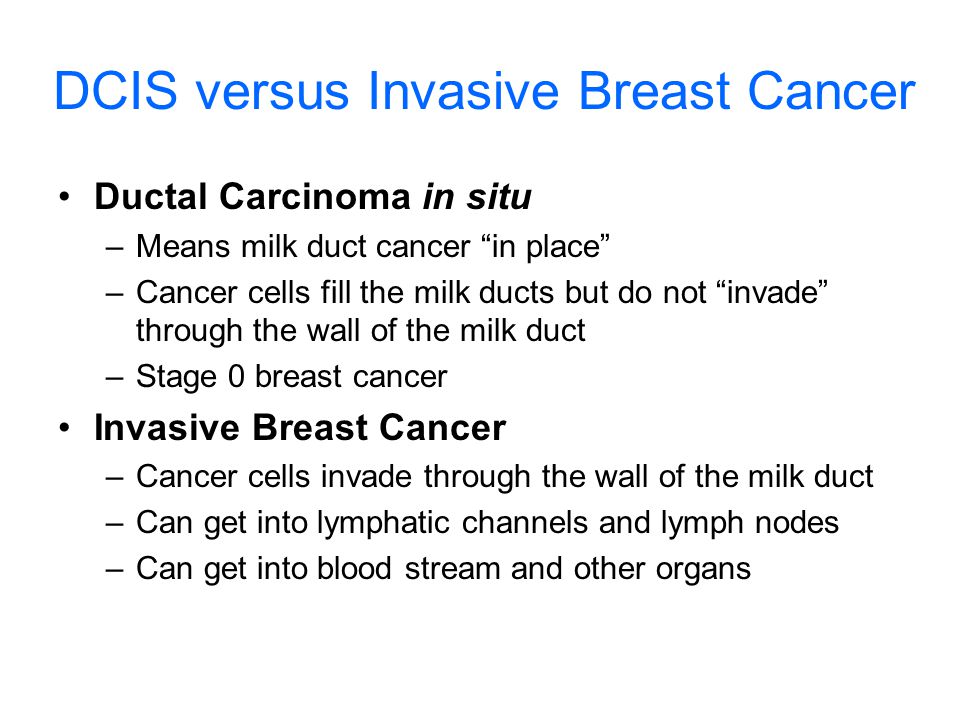 DCIS versus Invasive Breast Cancer
