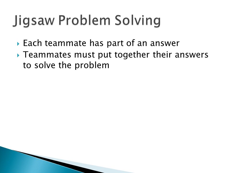 Jigsaw Problem Solving