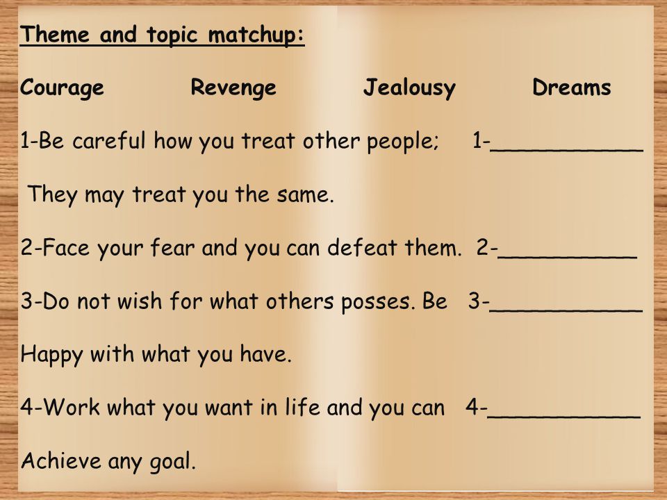 Theme and topic matchup: