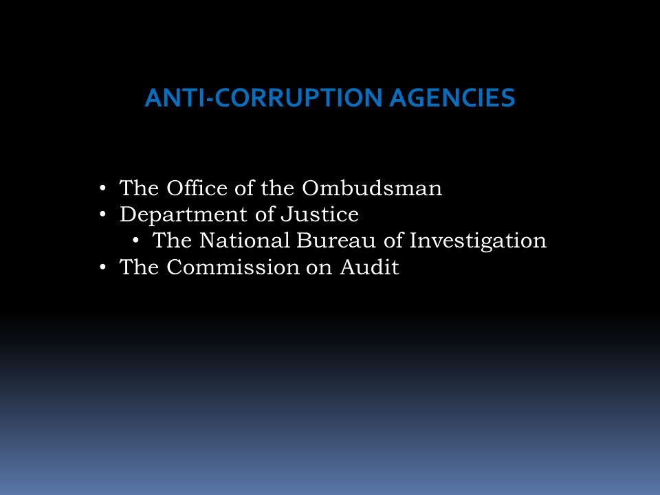 ANTI-CORRUPTION AGENCIES