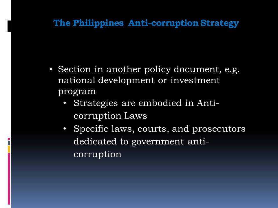 The Philippines Anti-corruption Strategy