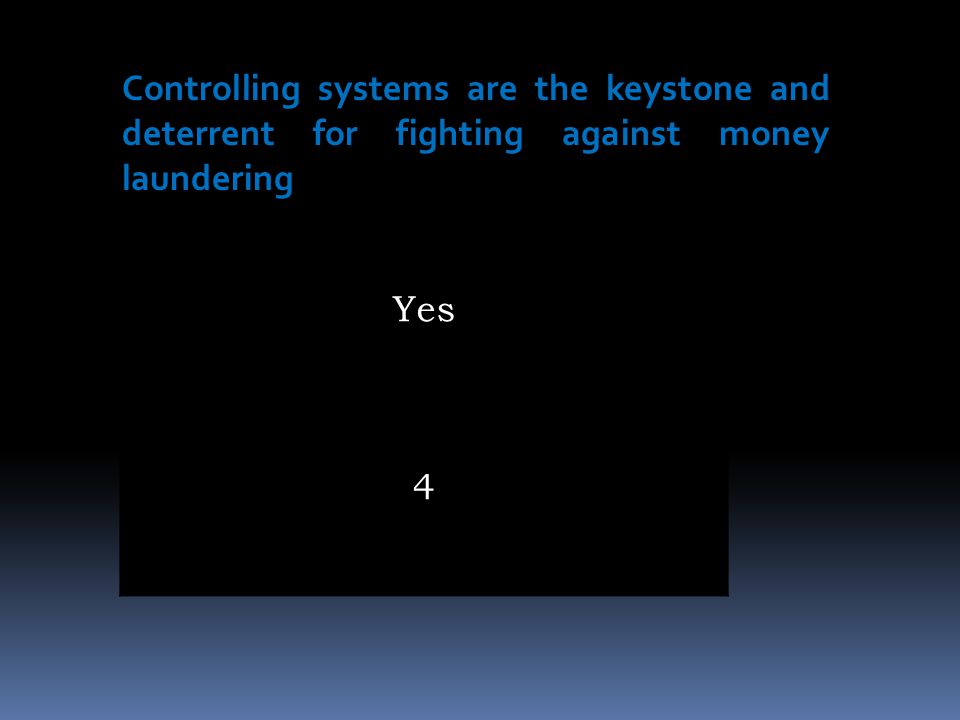 Controlling systems are the keystone and deterrent for fighting against money laundering