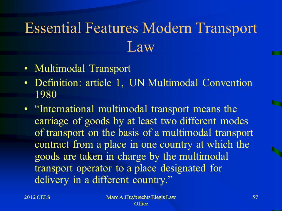 features of multimodal transport