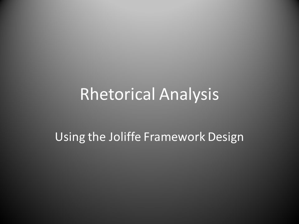 Using the Joliffe Framework Design