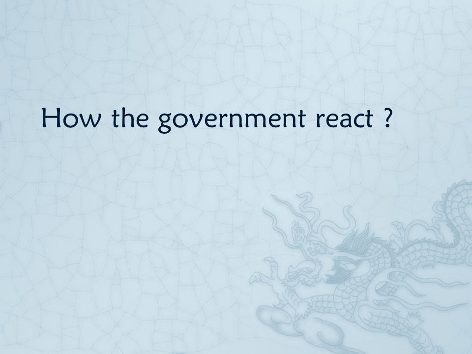 How the government react