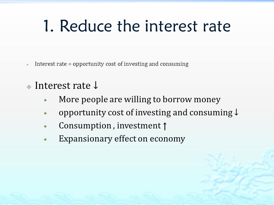 1. Reduce the interest rate