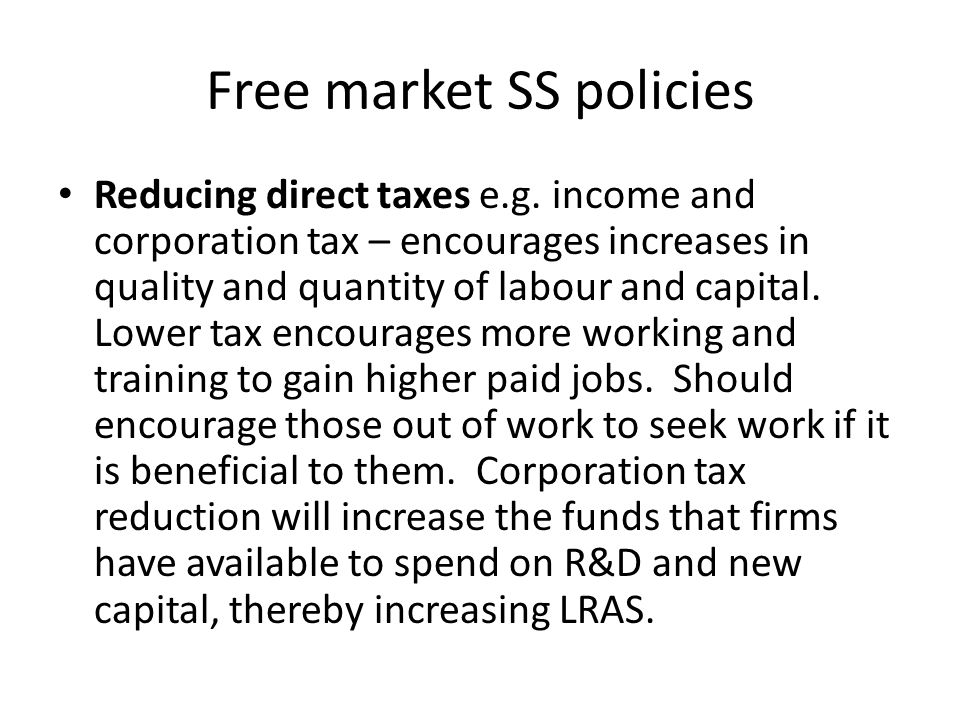 Free market SS policies