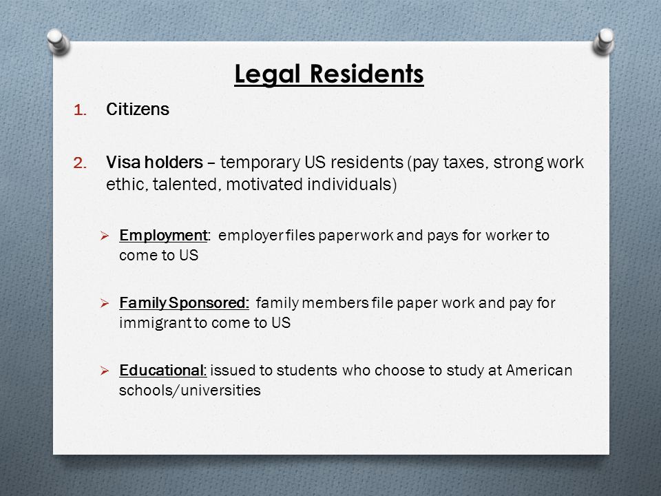 Legal Residents Citizens