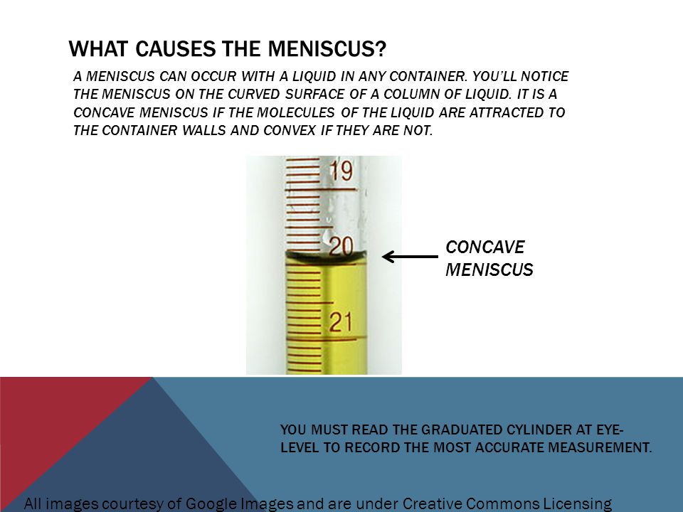 What causes the meniscus