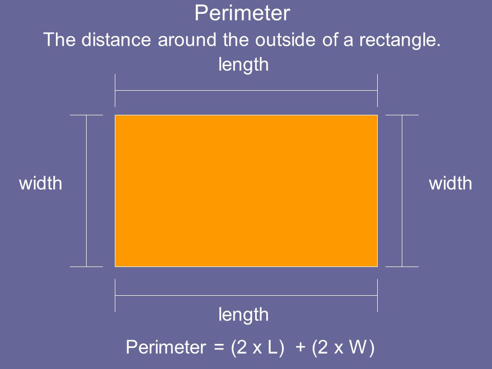 The distance around the outside of a rectangle.