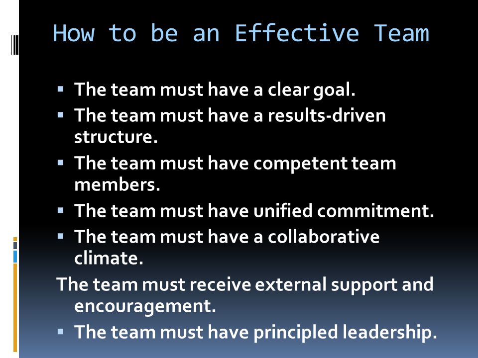 How to be an Effective Team