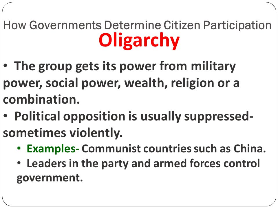 oligarchy examples