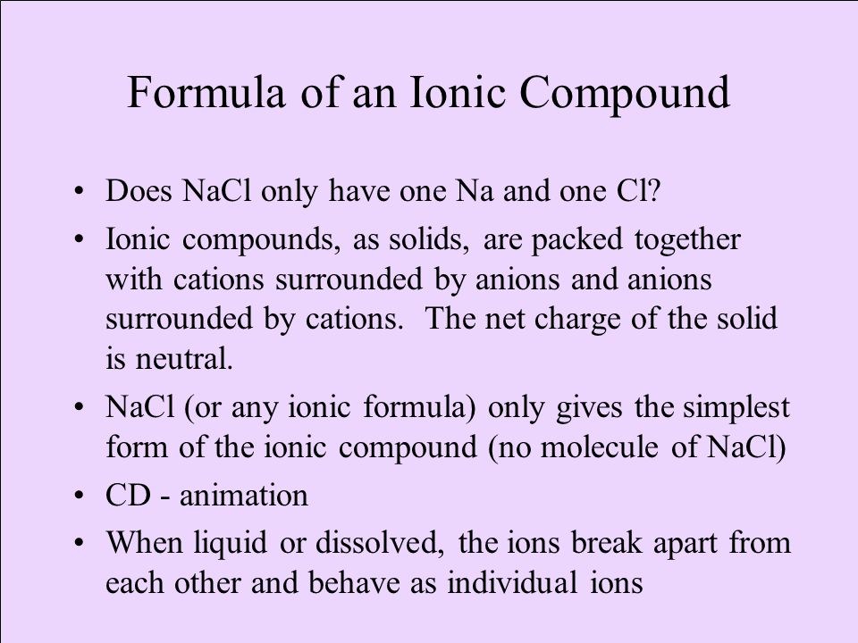 Formula of an Ionic Compound