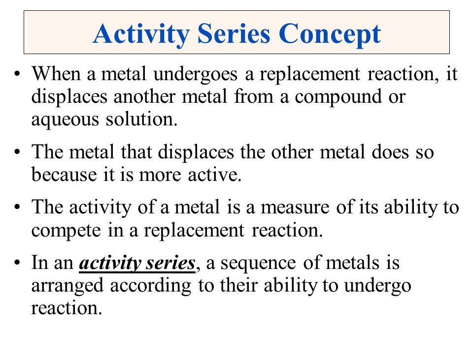 Activity Series Concept