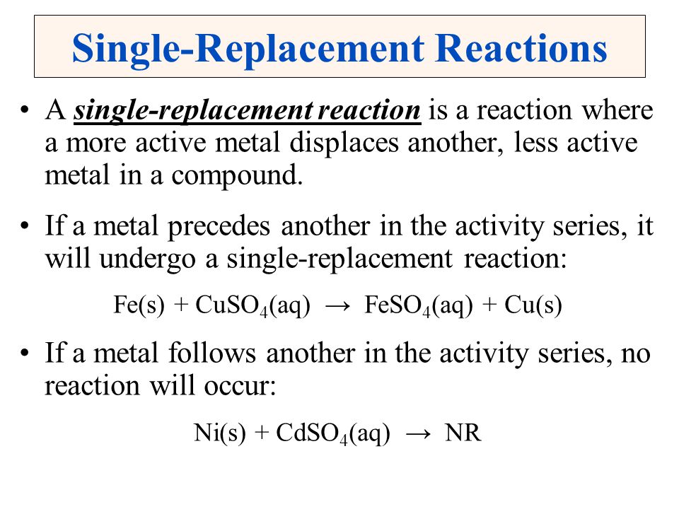 Single-Replacement Reactions
