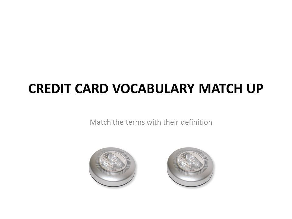Credit Card vocabulary Match Up