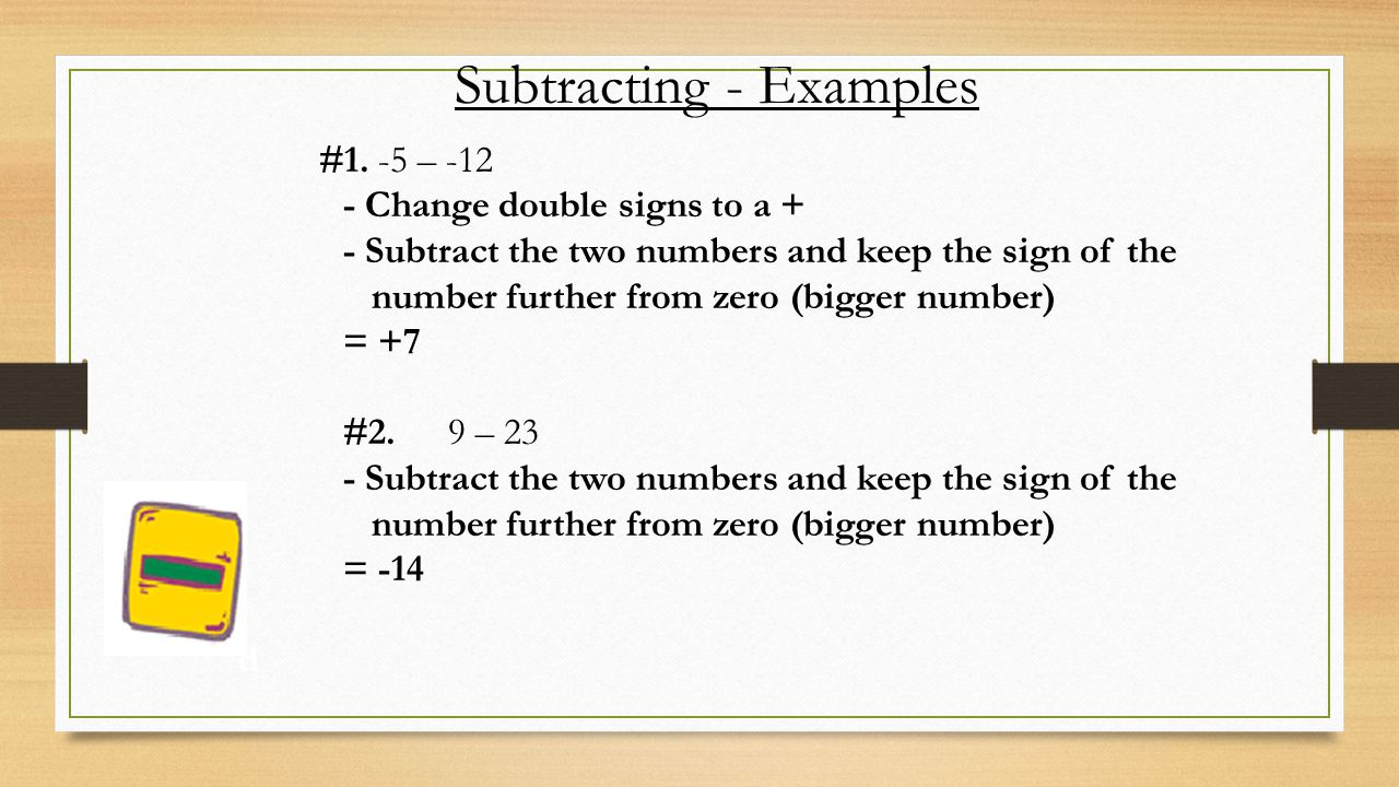 Subtracting - Examples