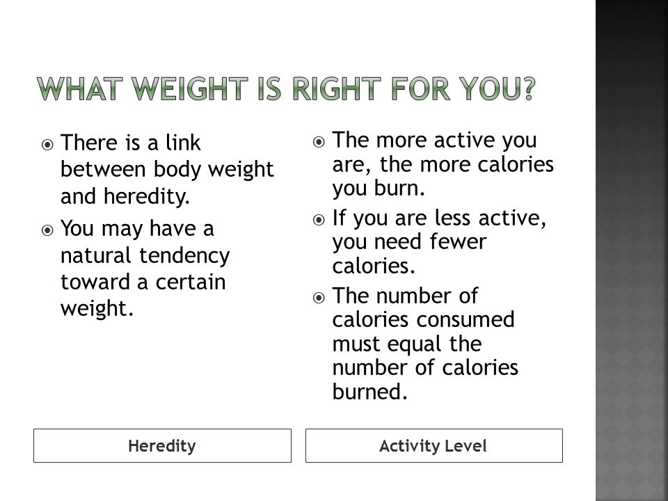 What weight is right for you