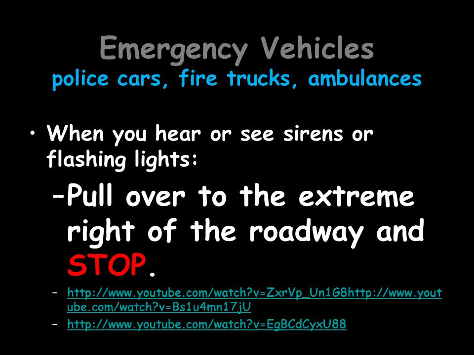 Emergency Vehicles police cars, fire trucks, ambulances