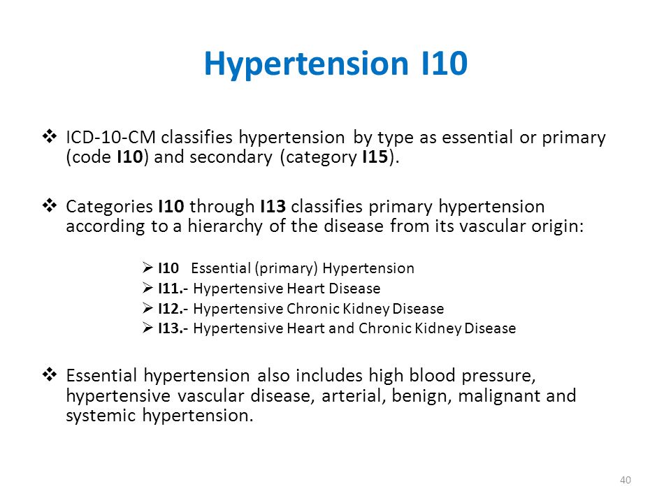 arterial hypertension icd 10 magas vérnyomás a fejlődés okai