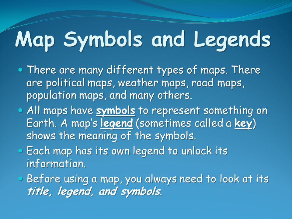 Map Symbols and Legends