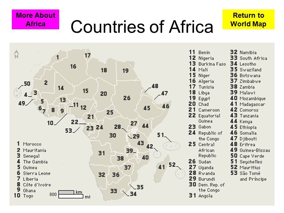 More About Africa Countries of Africa Return to World Map