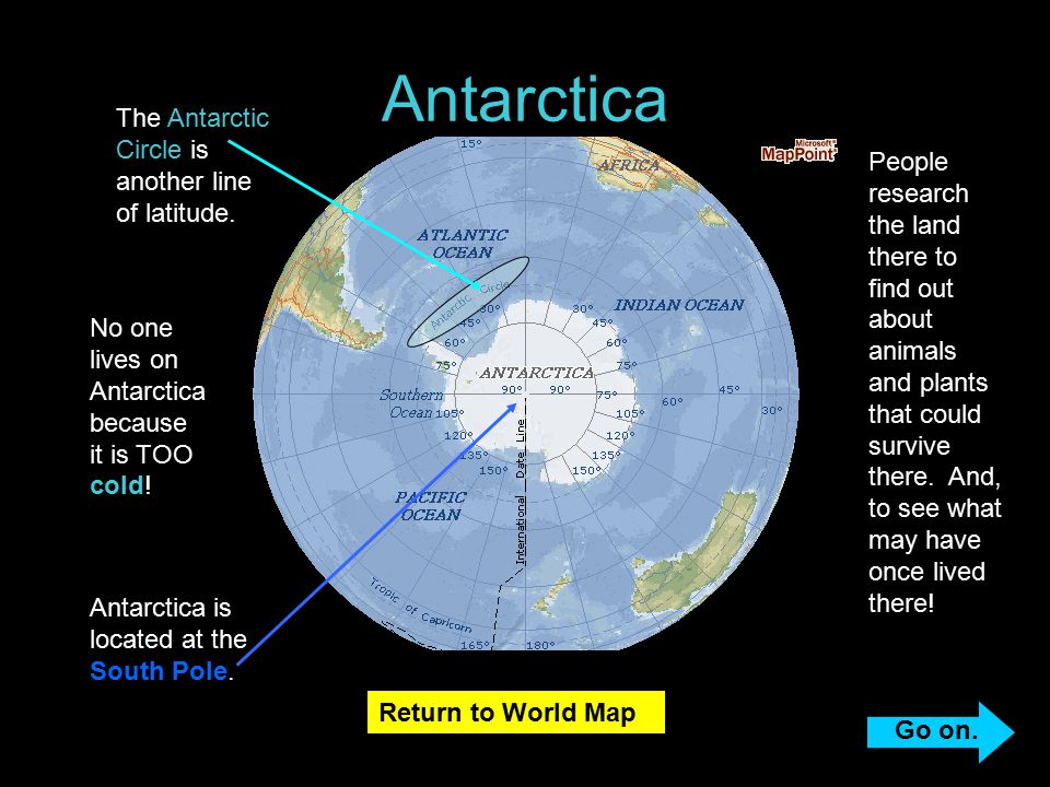 Antarctica The Antarctic Circle is another line of latitude.