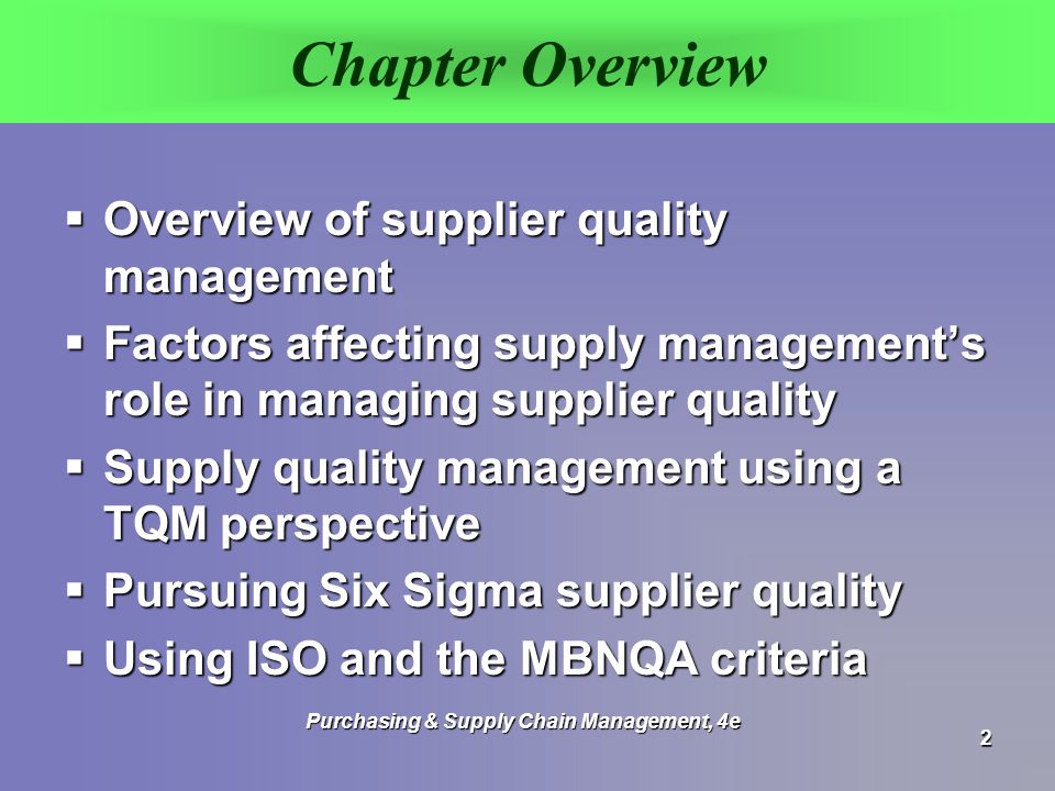 Purchasing & Supply Chain Management, 4e