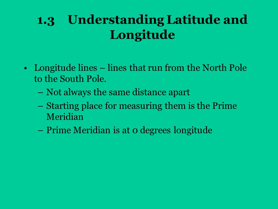 1.3 Understanding Latitude and Longitude