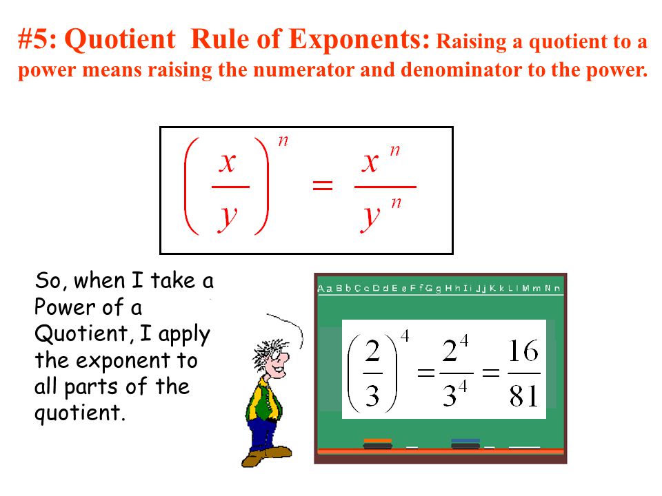 #5: Quotient Rule of Exponents: Raising a quotient to a