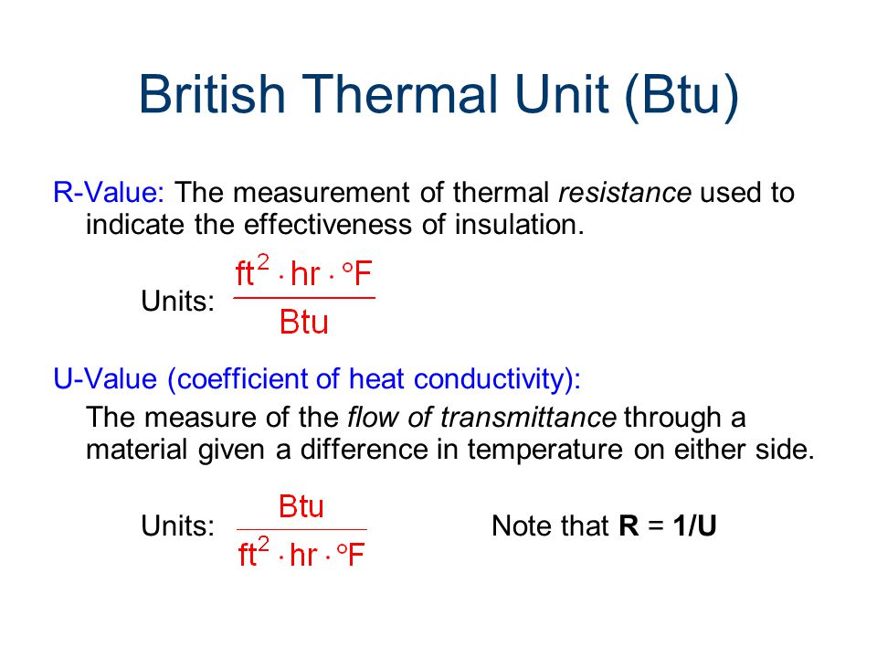 British Thermal Unit Btu Chart