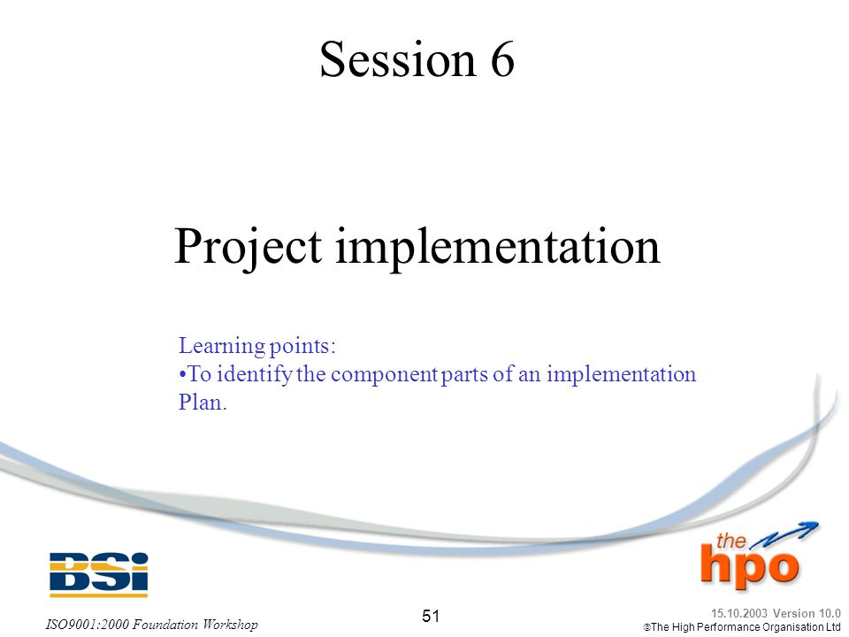 Session 6 Project implementation