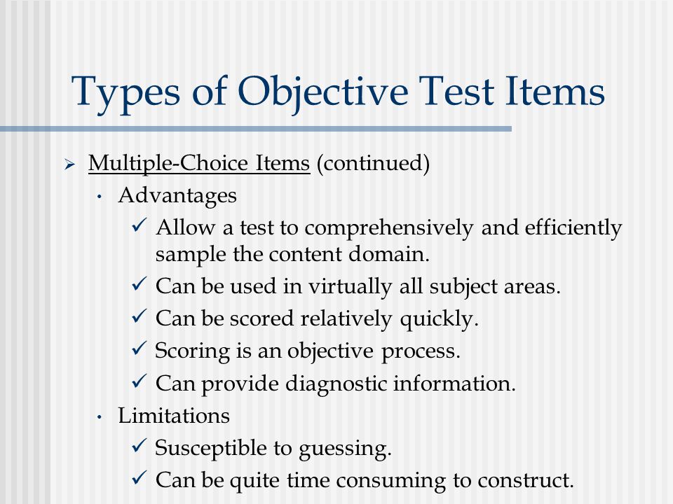 advantages of objective test over essay test