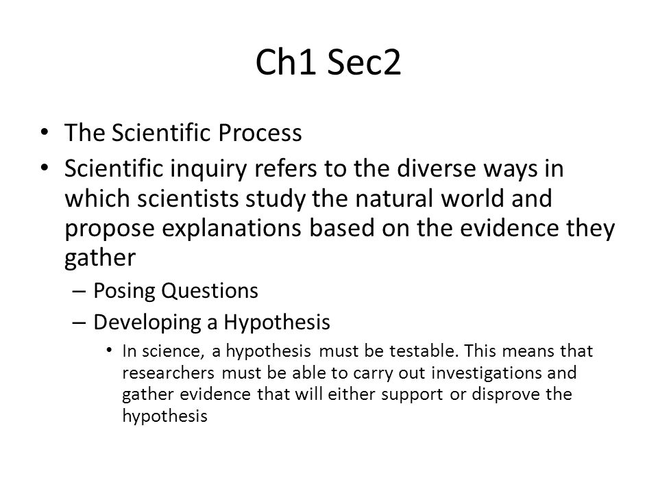 Ch1 Sec2 The Scientific Process