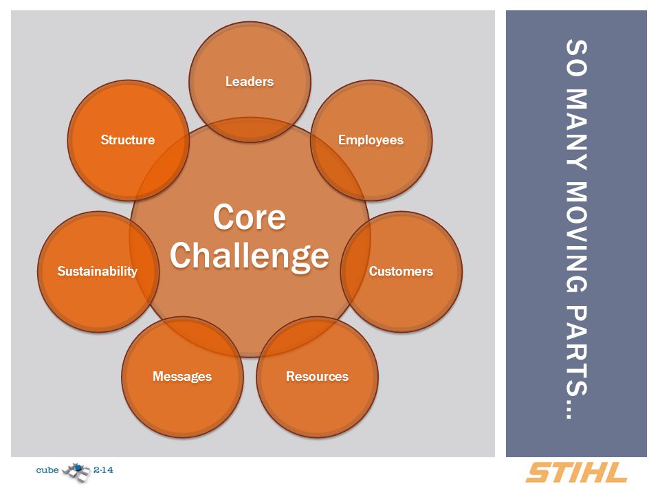 Core Challenge So many moving parts… Leaders Employees Customers