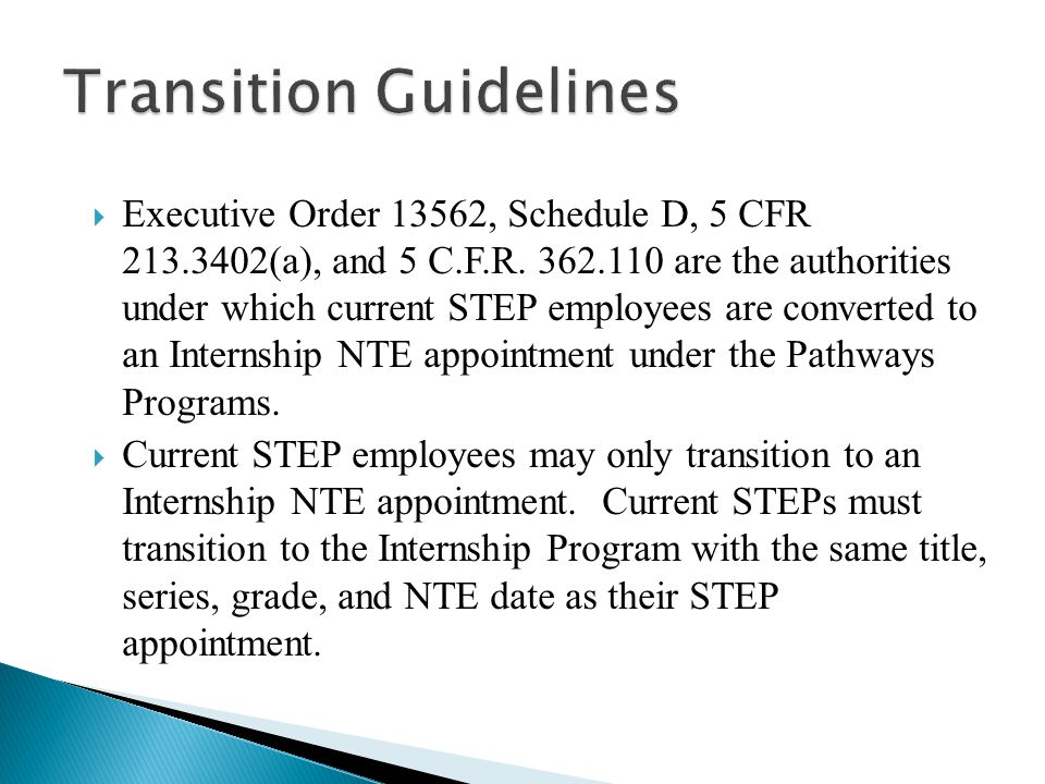 Transition Guidelines