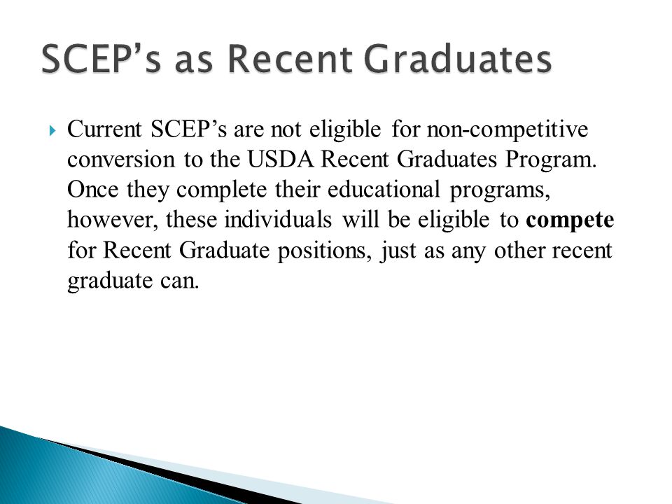 SCEP’s as Recent Graduates