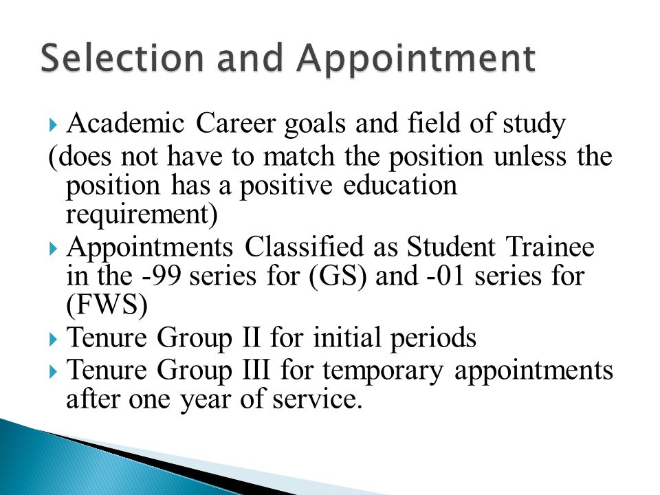 Selection and Appointment