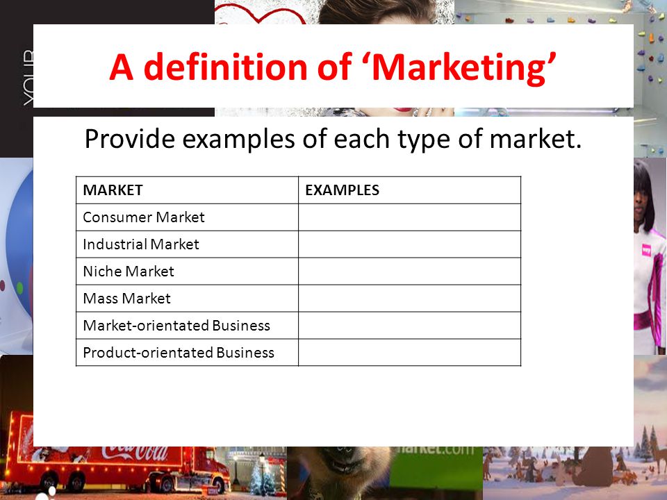 A definition of ‘Marketing’