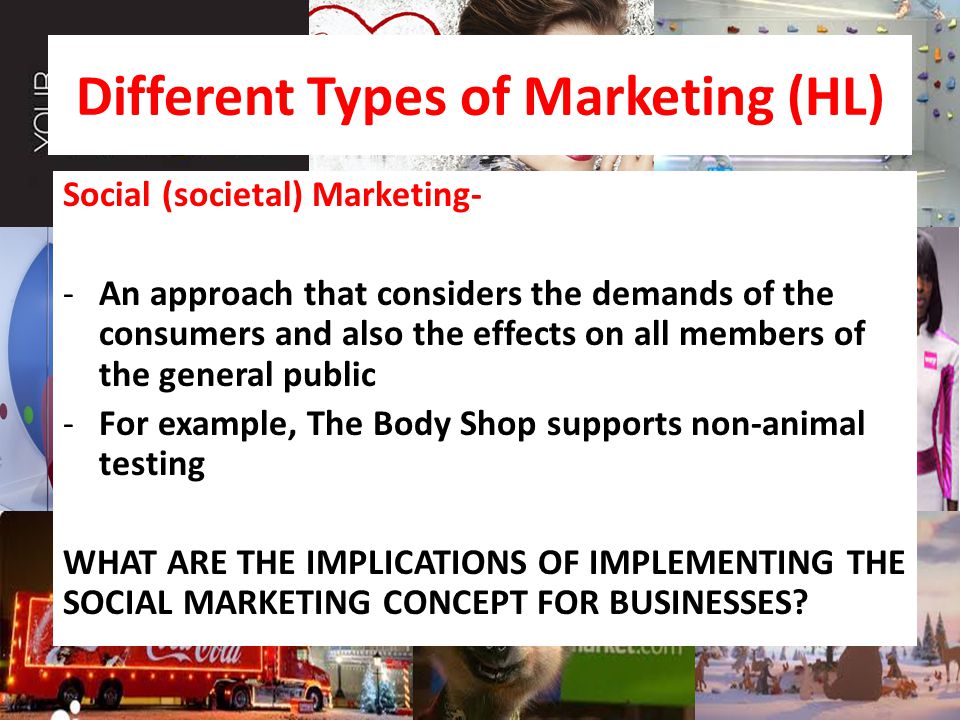 Different Types of Marketing (HL)