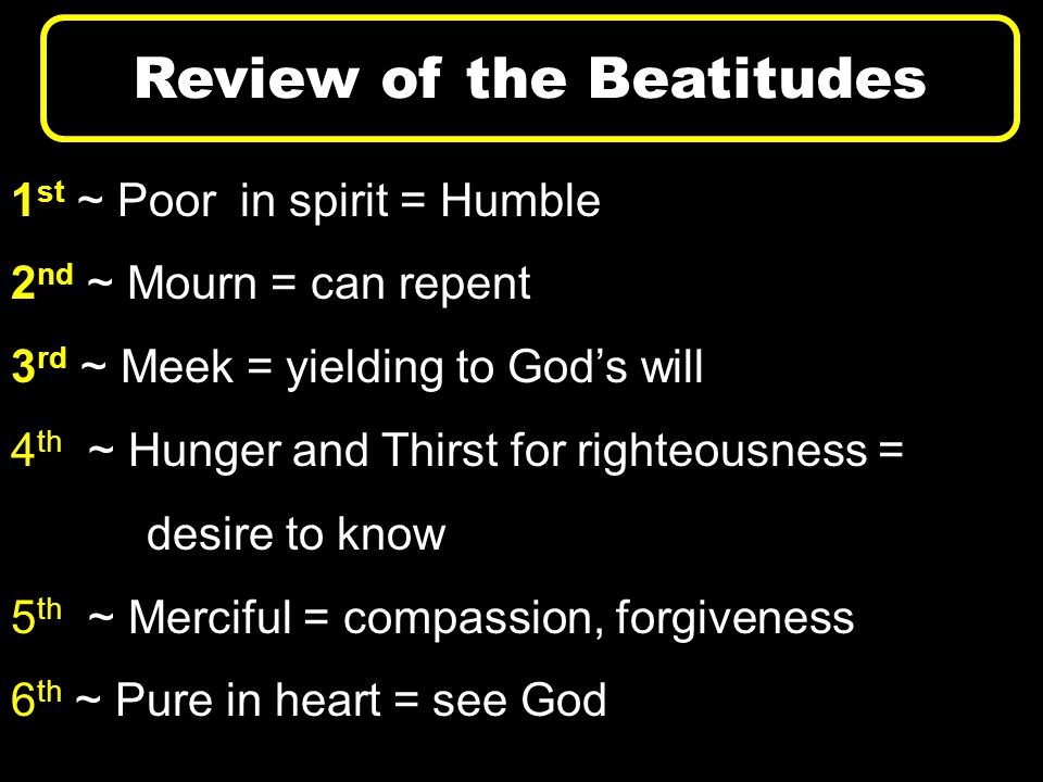 the beatitudes list