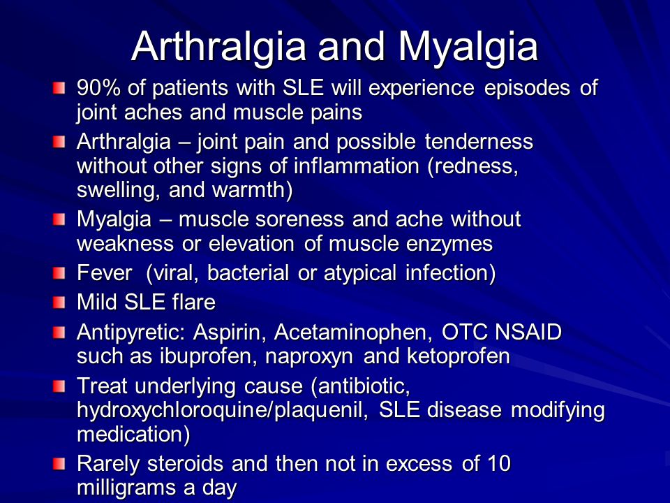 arthralgia myalgia and asthenia