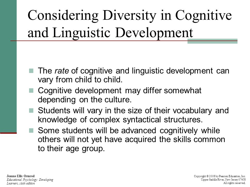 Considering Diversity in Cognitive and Linguistic Development