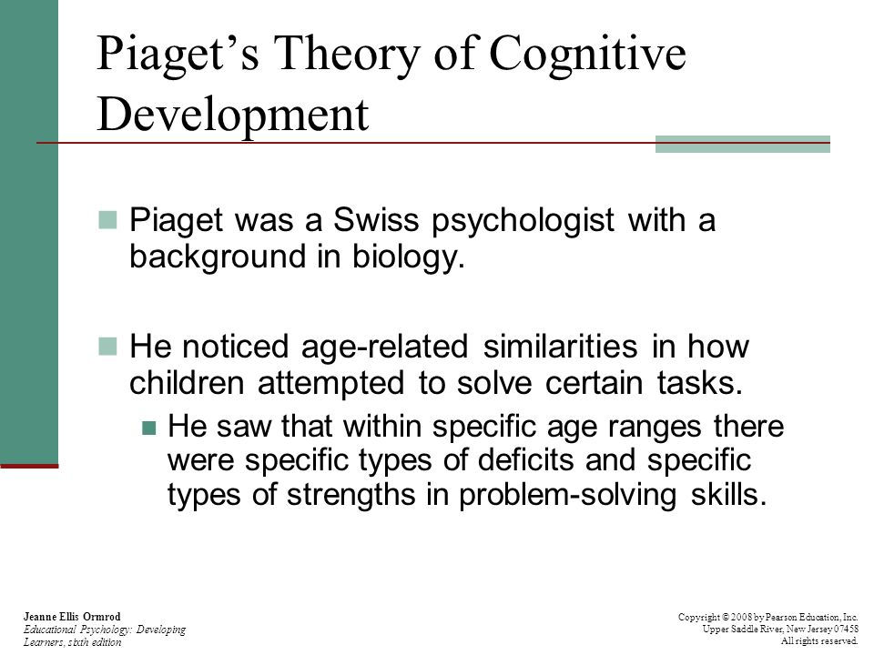 Piaget’s Theory of Cognitive Development