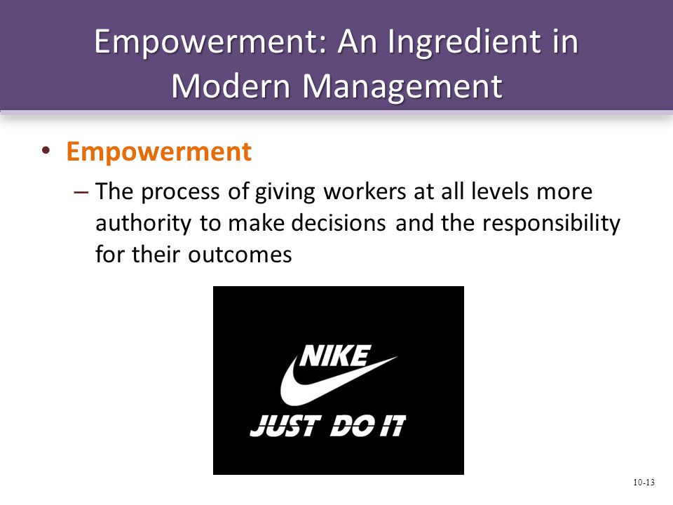 Empowerment: An Ingredient in Modern Management