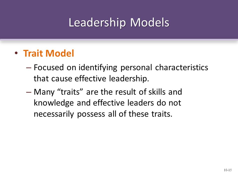 Leadership Models Trait Model