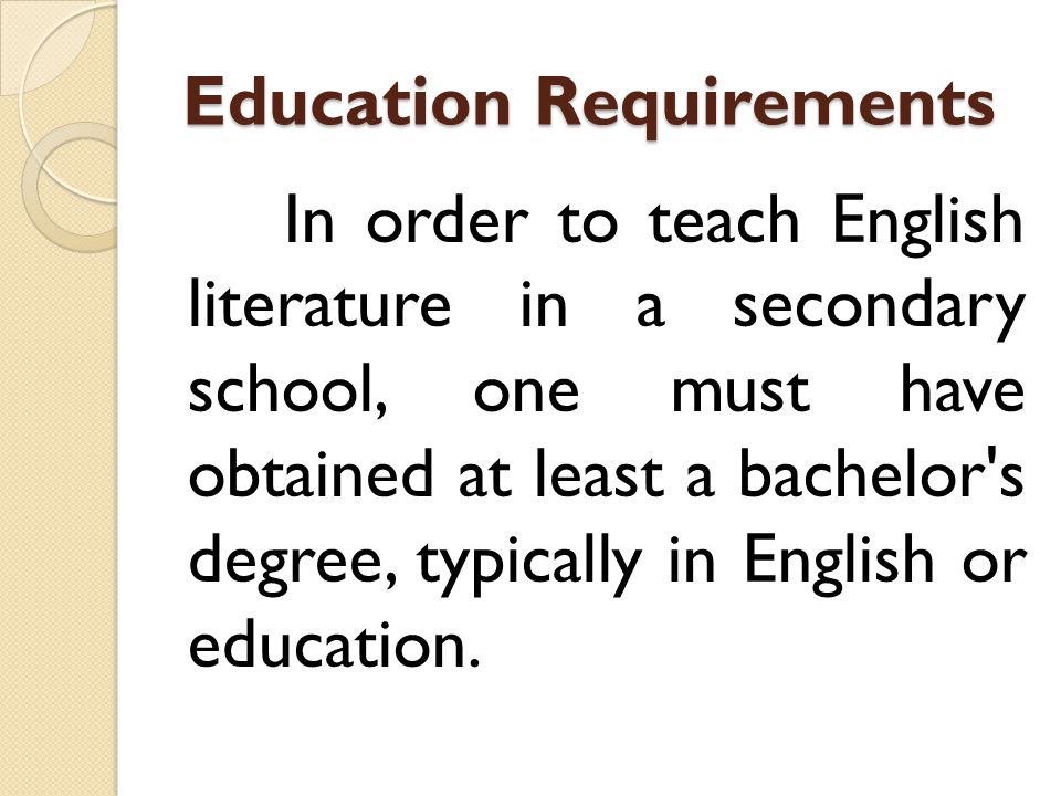 Education Requirements